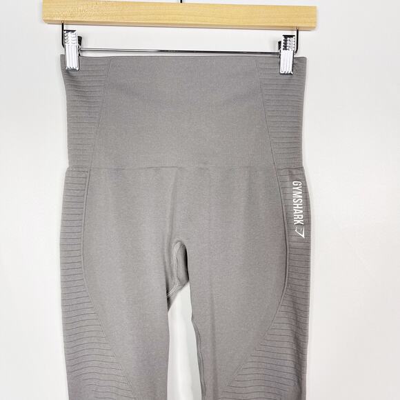 Gymshark Womens Small S Energy+ Seamless Leggings Smokey Grey Perforated Workout - Picture 3 of 9
